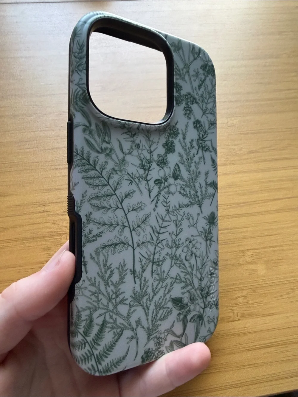 Botanical Green Floral Phone Case - Protective Cover for iphone 16 pro case